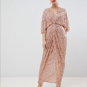 ASOS Petite scatter sequin kimono maxi dress